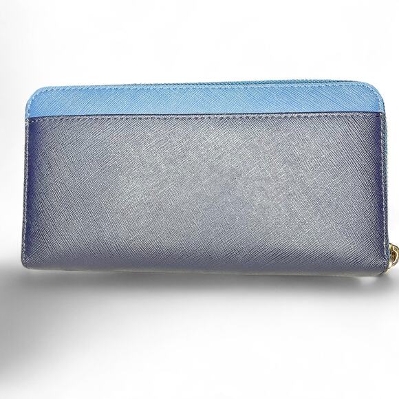 Kate Spade NEW YORK Two-Tone Blue Saffiano Leather Slim Bifold Wallet EUC - Picture 8 of 15
